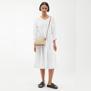 ARKET Wide Poplin organic Cotton White Dress size L